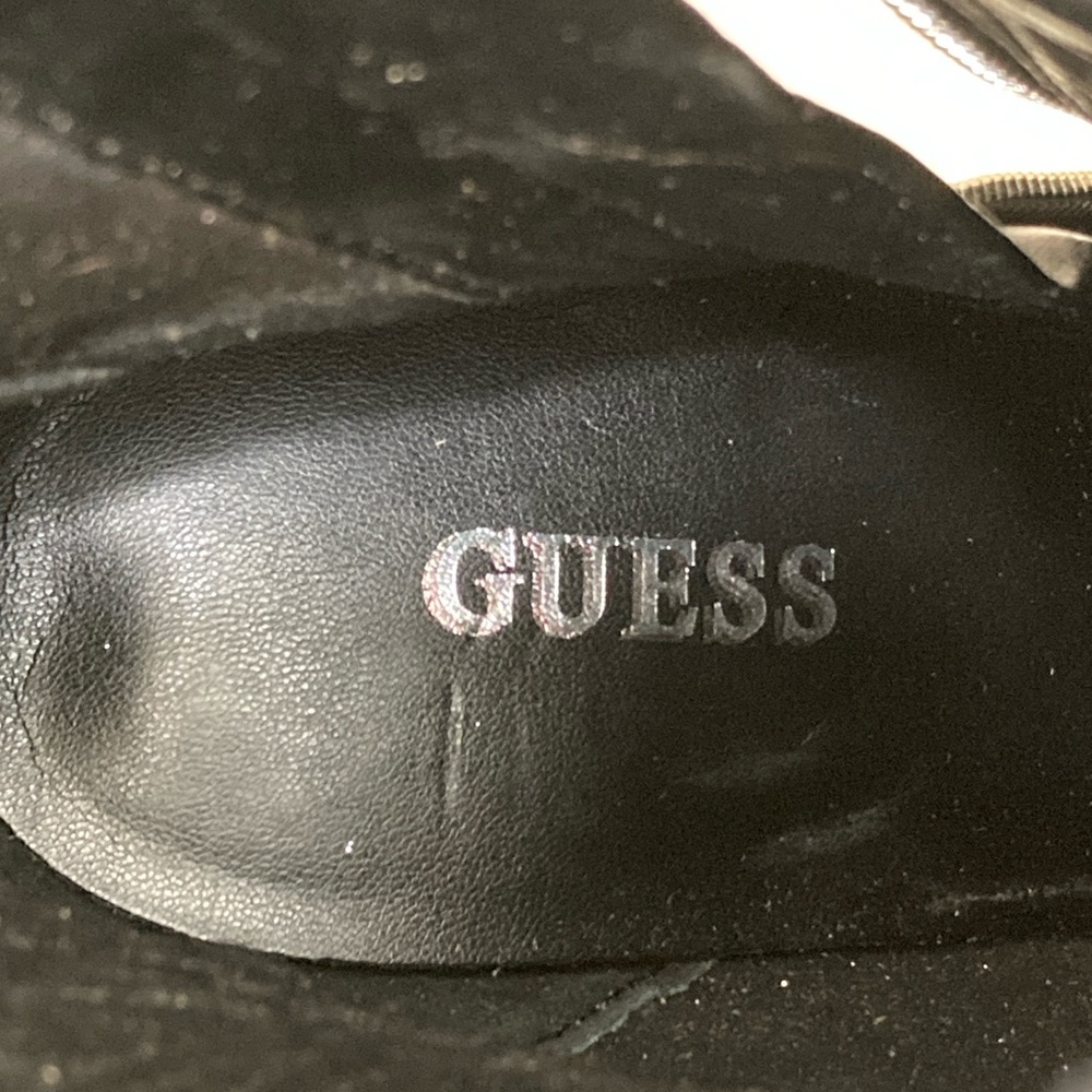 Guess Dejah Glitter Finish Charcoal Grey Platform Booties with Side Zip Size 6 - Picture 6 of 10